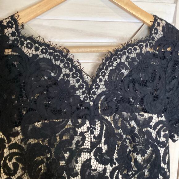 Lover The Label Black French Lace Sweetheart Midi Shift Dress 6 NWT - Picture 6 of 12